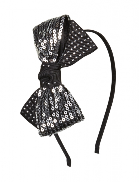 Sequin & Studs Bow Headband