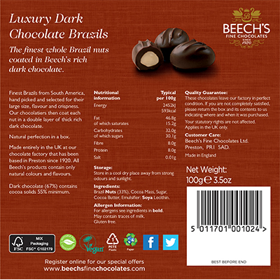 Beech's Dark Chocolate Brazils Beech's Dark Chocolate Brazils
