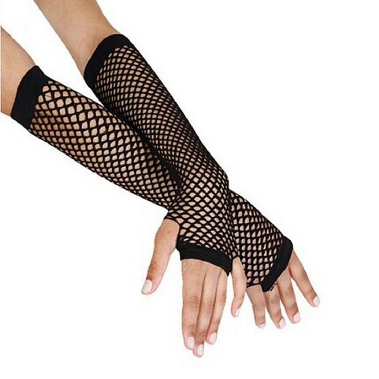 Susenstone® Lady Sexy black Disco Dance Costume Lace Fingerless Mesh Fishnet Gloves
