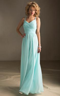 Chiffon Blue Green Formal Bridesmaid Dresses