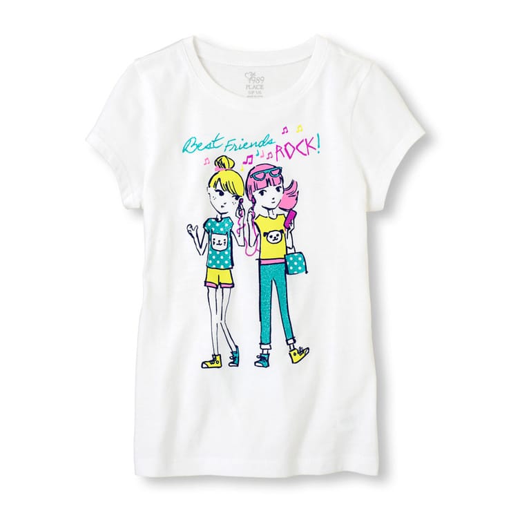 Short Sleeve 'Best Friends Rock' Girls Graphic Tee