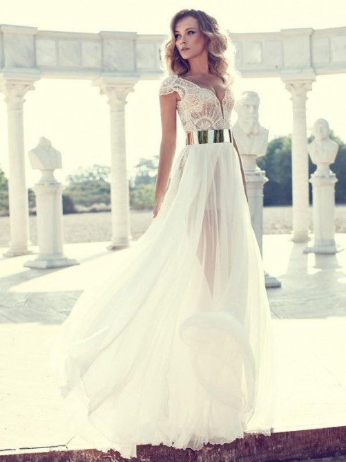 Chiffon Dress With Lace