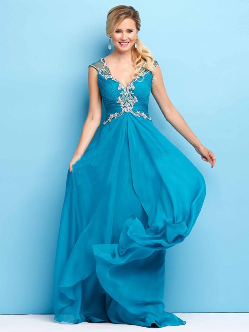 Floor-Length Chiffon Formal Gown