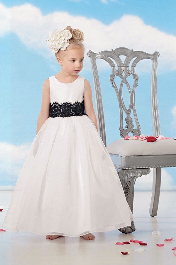 Alluring White Pretty Ankle Length Satin Flower Girl Dresses