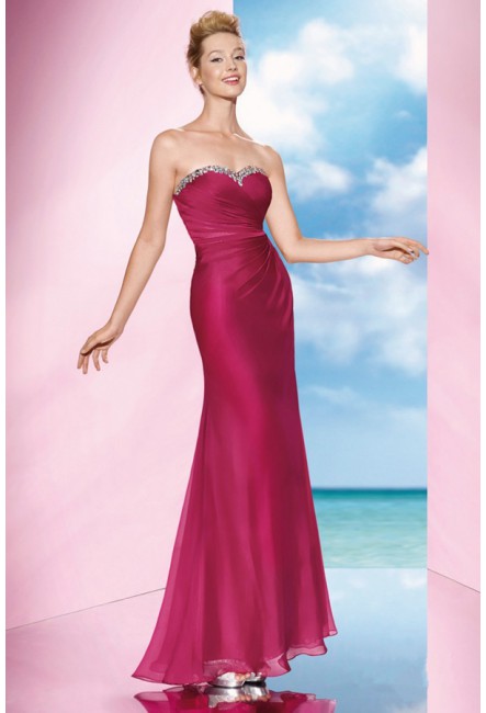 Nice High Sweetheart Crystal Backless Burgundy Evening Party Gowns Long Chiffon