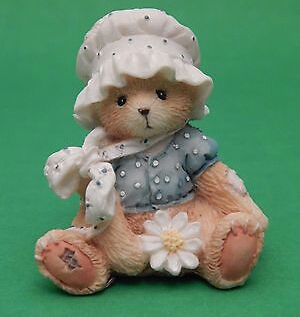 Cherished Teddies - Mini Bear Figurine Holding Daisy