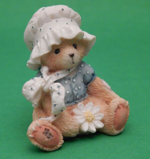 Cherished Teddies - Mini Bear Figurine Holding Daisy