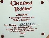 Cherished Teddies: Zachary - 