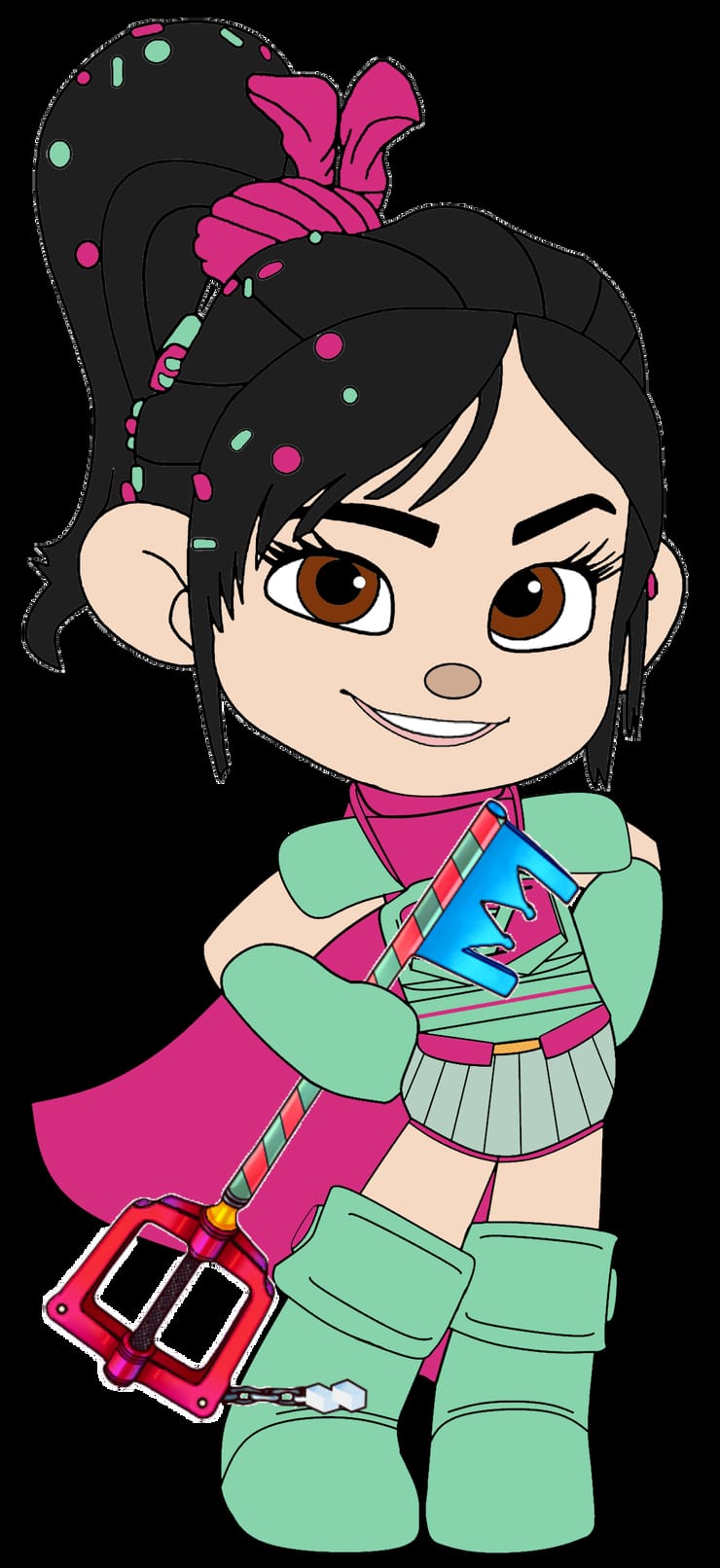 Vanellope in her Ballistic Armour and with her Key